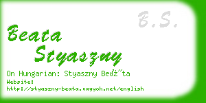 beata styaszny business card